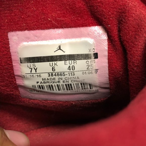 ~Used W/O Box! Youth Nike Air Jordan 6 Alternate Red White Sneakers Size 7Y - Picture 6 of 6